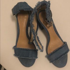Schutz slightly worn denim heels